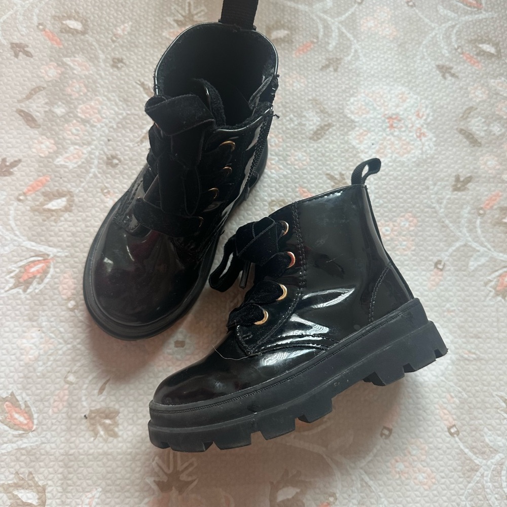 H&M Black Patent Leather Boots for Kids